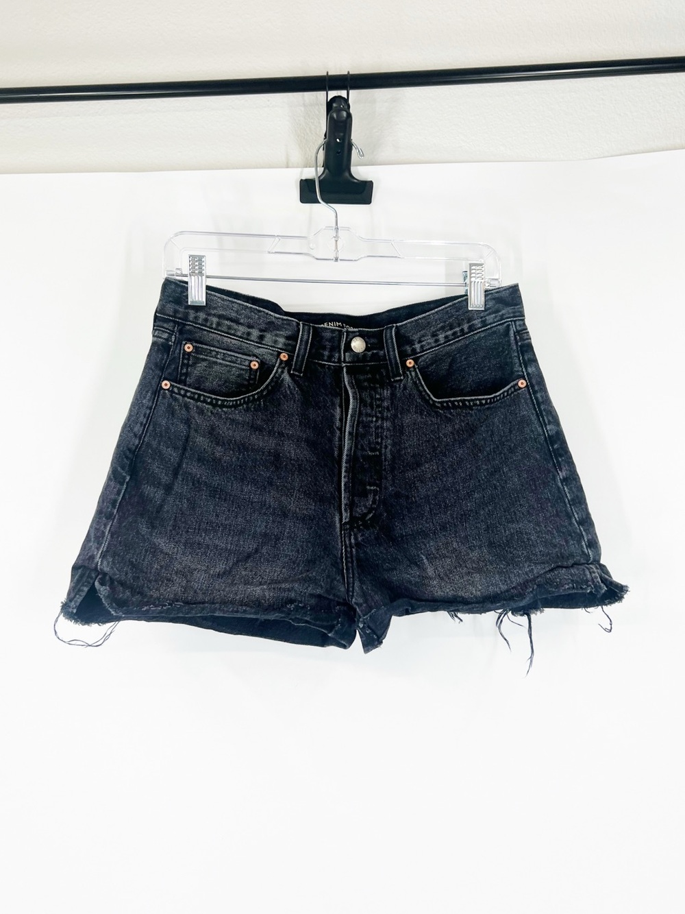 Denim Forum Aritzia The Farrah Denim Shorts Button Fly